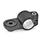 GN 278 Aluminium, noix de serrage orientables, à alésage rond Type: MZ - Avec encoche de centrage
Finition: SW - Noir, RAL 9005, finition texturée