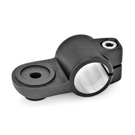 GN 278 Aluminum, Swivel Clamp Connectors Type: MZ - With centering step<br />Finish: SW - Black, RAL 9005, textured finish