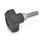 GN 5337.3 Plastic Safety Five-Lobed Knobs, with Threaded Stud, Push to Engage Material: NI - Stainless steel