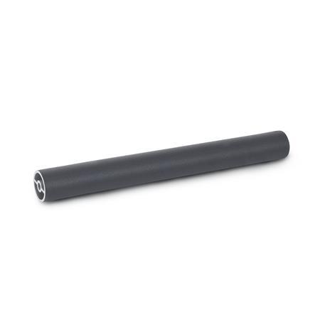 GN 930 Tubos de asas de aluminio, con canal roscado Acabado: SW - Negro, RAL 9005, acabado texturizado