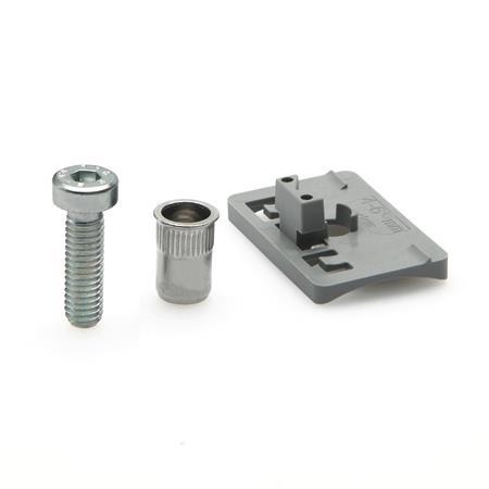 EN 649.1 Adaptateur plastique, pour le montage des crampons de support de panneau EN 649 sur le tube rond 