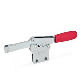 GN 820.1 Steel Horizontal Acting Toggle Clamps, with Vertical Mounting Base Type: P - Solid bar version, with weldable clasp
