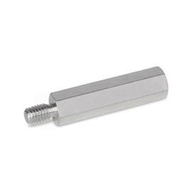GN 6220 Stainless Steel Standoffs Material: NI - Stainless steel<br />Type: B - Tapped blind hole and threaded stud