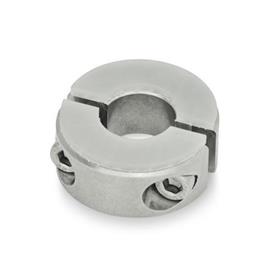 GN 7072.3 Stainless Steel Split Shaft Collars, with Damping Washer 