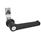GN 115 Zinc Die-Cast Cam Latches, Black Powder Coated Housing Collar, with Operating Elements Type: LG - With lever