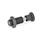 GN 313 Steel Spring Bolts, Plunger Pin Retracted in Normal Position Type: AK - With knob, with lock nut
Identification no.: 1 - Pin without internal thread