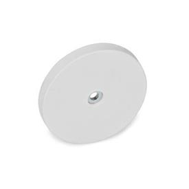 GN 51.4 Imanes de retención, de acero, forma de disco, con agujero pasante, con cubierta de caucho Color: WS - Blanco
