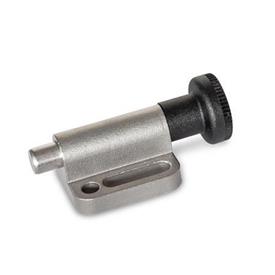 GN 417 Stainless Steel Indexing Plunger Latch Mechanisms, Lock-Out and Non Lock-Out, with Knob Type: B - Non lock-out<br />Material: NI - Stainless steel precision casting