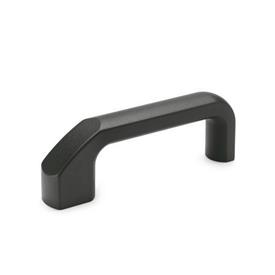 GN 559 Aluminum Cabinet / Door Handles, with Tapped or Counterbored Through Holes Type: A - Closed type<br />Finish: SW - Black, RAL 9005, textured finish