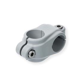 EN 132.9 Plastic Two-Way Connector Clamps Color: G - Gray, RAL 7040, matte finish