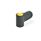 EN 635 Technopolymer Plastic Single Wing Nuts, Ergostyle®, with Brass Tapped Insert Color of the cover cap: DGB - Yellow, RAL 1021, matte finish