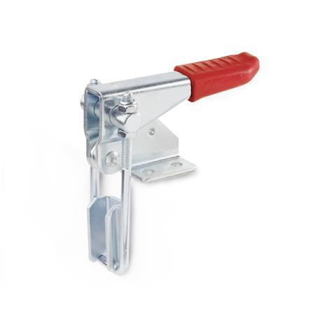 GN 851.1 Steel Vertical Latch Type Toggle Clamps, with Horizontal Mounting Base Type: T3 - With U-bolt latch, with catch
