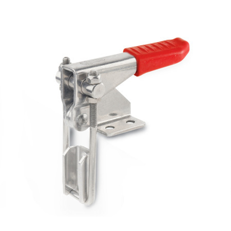 Abrazaderas de palanca tipo pestillo vertical GN 851.1: Acero inoxidable, con base de montaje horizontal