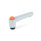 GN 304 Zinc Die-Cast Straight Adjustable Levers, Tapped or Plain Bore Type, with Steel Components, with Push Button Lever color: SR - Silver, RAL 9006, textured finish
Push button color: O - Orange, RAL 2004