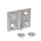 GN 127 Stainless Steel Hinges, Adjustable, with Alignment Bushings Material: A4 - Stainless steel 
Type: HB - Horizontal and vertical slots
