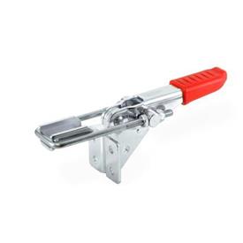 GN 851.2 Steel Horizontal Latch Type Toggle Clamps, with Vertical Mounting Base Type: T4 - With U-bolt latch, with catch
