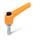 WN 303.2 Plastic Adjustable Levers, Threaded Stud Type, with Zinc Plated Steel Components, with Push Button Lever color: OS - Orange, RAL 2004, textured finish
Push button color: S - Black, RAL 9005