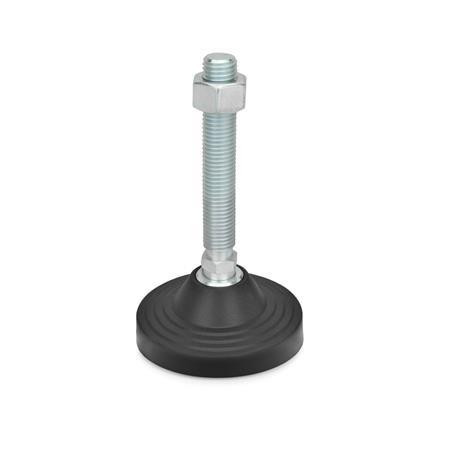 EN 244 Steel Leveling Feet, Plastic Base, Threaded Stud Type with ...