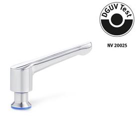 GN 305 Stainless Steel Adjustable Levers, DGUV Certified, Tapped Type, Hygienic Design Sealing ring material: E - EPDM