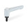 GN 304 Zinc Die-Cast Straight Adjustable Levers, with Push Button, Threaded Stud Type, with Steel Components Lever color: SR - Silver, RAL 9006, textured finish
Push button color: G - Gray, RAL 7035