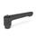 GN 302 Zinc Die-Cast Straight Adjustable Levers, Tapped or Plain Bore Type, with Blackened Steel Components Color: SW - Black, RAL 9005, textured finish