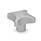 DIN 6335 Aluminum Hand Knobs, with Tapped or Plain Bore Type: E - With tapped blind bore
Finish: MT - Matte, tumbled finish