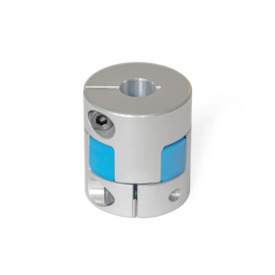 GN 2240 Aluminum Elastomer Jaw Couplings, with Clamping Hub, with Metric or Inch Bores Bore code: B - Without keyway<br />Hardness: BS - 80 Shore A, blue