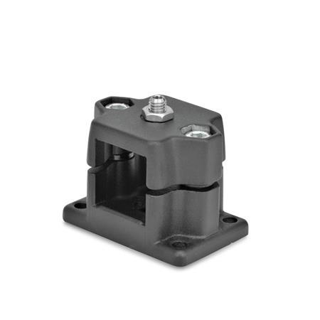 GN 147.7 Aluminum Flanged Connector Clamps, with Locating Option Type: D - With ball plunger
Finish: SW - Black, RAL 9005, textured finish