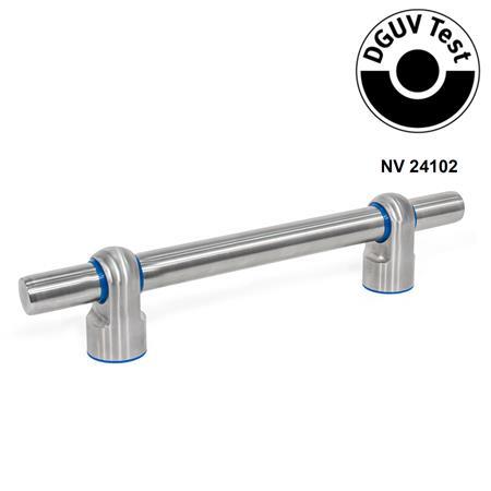 GN 3330 Poignées tubulaires en inox, avec supports de poignées ajustables, conception hygiénique 