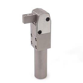 GN 864 Steel Pneumatic Fastening Clamps, with Horizontal Clamping Arm Finish: NC - Chemically nickel plated