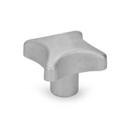 DIN 6335 Aluminum Hand Knobs, with Tapped or Plain Bore Type: C - With plain blind bore, tol. H7
Finish: MT - Matte, tumbled finish