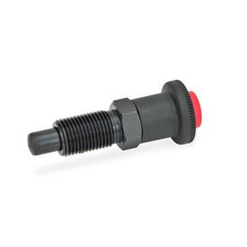 GN 414 Steel Safety Lock Indexing Plungers, with Push Button Release Material: ST - Steel<br />Type: A - Without lock nut