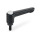 GN 304 Zinc Die-Cast Straight Adjustable Levers, with Push Button, Threaded Stud Type, with Steel Components Lever color: SW - Black, RAL 9005, textured finish
Push button color: G - Gray, RAL 7035