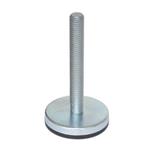 Metric Size, Steel "Glide-Rite"™ Industrial Glides, Fixed Threaded Stud Type, with Rubber Pad