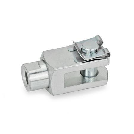 GN 751.1 Steel Clevis Fork Joints, with Rotating Shaft Type: SL - Pin with SL circlip