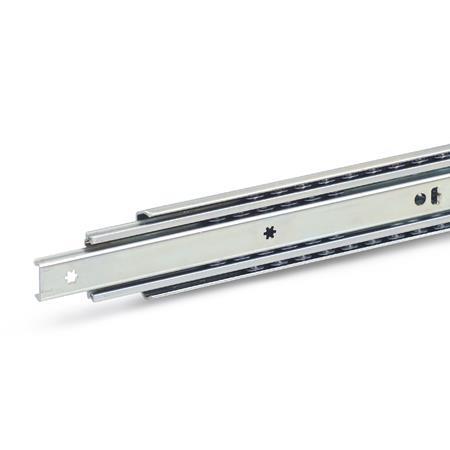 GN 1420 Steel Telescopic Slides, with Full Extension, Load Capacity up to 290 lbf 