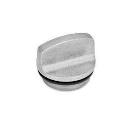 GN 441 Tapones roscados de aluminio, con agarradera, resistente hasta 212 °F Identificación núm.: 1 - Sin agujero para ventilación<br />Color: BL - Liso, acabado pulido