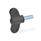 EN 633 Technopolymer Plastic Wing Screws, with Steel Threaded Stud, Ergostyle® Color of the cover cap: DSG - Black-gray, RAL 7021, matte finish