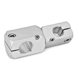 GN 475 Aluminum, Twistable Two-Way Mounting Clamps Finish: MT - Matte, tumbled finish