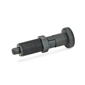 EN 617.2 Plastic Indexing Plungers, with Steel Plunger Pin, Lock-Out and Non Lock-Out Type: C - Lock-out, without lock nut