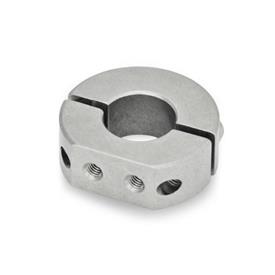 GN 7072.1 Stainless Steel Split Shaft Collars, with Tapped Attachment Holes Type: A - Tapped attachment holes, radial 