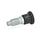GN 816 Steel Locking Indexing Plungers, Plunger Pin Protruded in Normal Position Type: A - Operation with knob, black sleeve, without lock nut