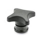 Technopolymer Plastic Hand Knobs, Steel Tapped Insert, with Increased Clamping Force