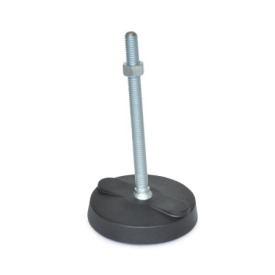 WN 9100 Steel &quot;NY-LEV®&quot; Leveling Mounts, Plastic Base, Threaded Stud Type, without Mounting Holes Type: A - Without rubber pad