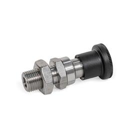 GN 824 Stainless Steel Indexing Plungers, with Chamfered Pin, Lock-Out and Non Lock-Out Type: CK - Lock-out, with lock nut