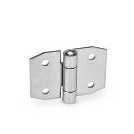 GN 1364 Stainless Steel Sheet Metal Hinges, Wing and Extended Wing Width l<sub>1</sub>: 70