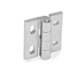 GN 235 Stainless Steel Hinges, Adjustable Material: NI - Stainless steel<br />Type: DH - With through holes and vertical slots<br />Finish: GS - Matte shot-blasted finish