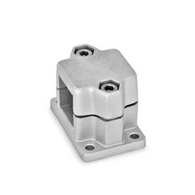 GN 147 Aluminum Flanged Connector Clamps, Split Assembly, with 4 Mounting Holes Bildvarianten: V - Square<br />Finish: BL - Plain, Matte shot-blasted finish