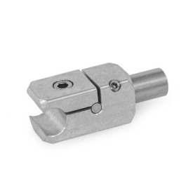 GN 476.2 Aluminum Rail T-Mounting Clamps, Splittable Type: W - With stud<br />Finish: MT - Matte, tumbled finish