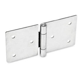 GN 136 Stainless Steel Sheet Metal Hinges, Horizontally Extended Material: A4 - Stainless steel<br />Type: B - With through holes<br />Bildvarianten: l1 (b) - on both sides elongated